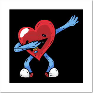 Cute Heart Dabbing Funny Artwork Posters and Art